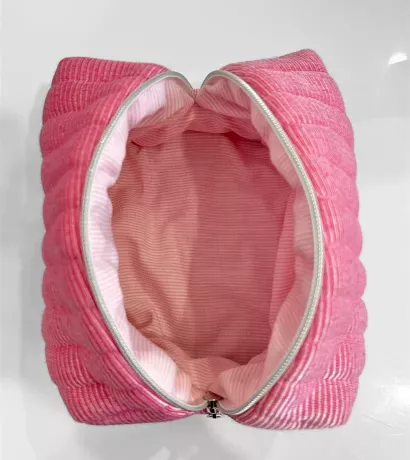 Trousse beauté upcycling rose