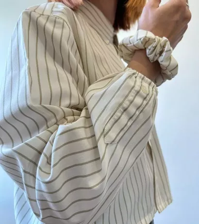 Pack - Chemise Papi crème avec chouchou assorti