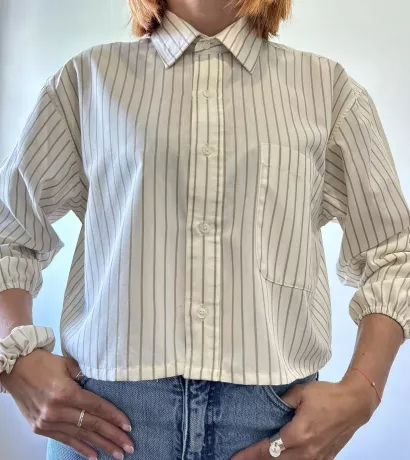 Pack - Chemise Papi crème avec chouchou assorti