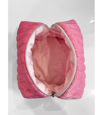 Pack - Trousse beauté upcycling rose avec chouchou assorti