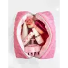 Pack - Trousse beauté upcycling rose avec chouchou assorti