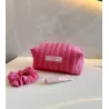 Pack - Trousse beauté upcycling rose avec chouchou assorti