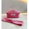 Pack - Trousse beauté upcycling rose avec headband assorti