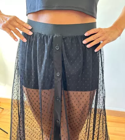 Jupe en voile de plumetis