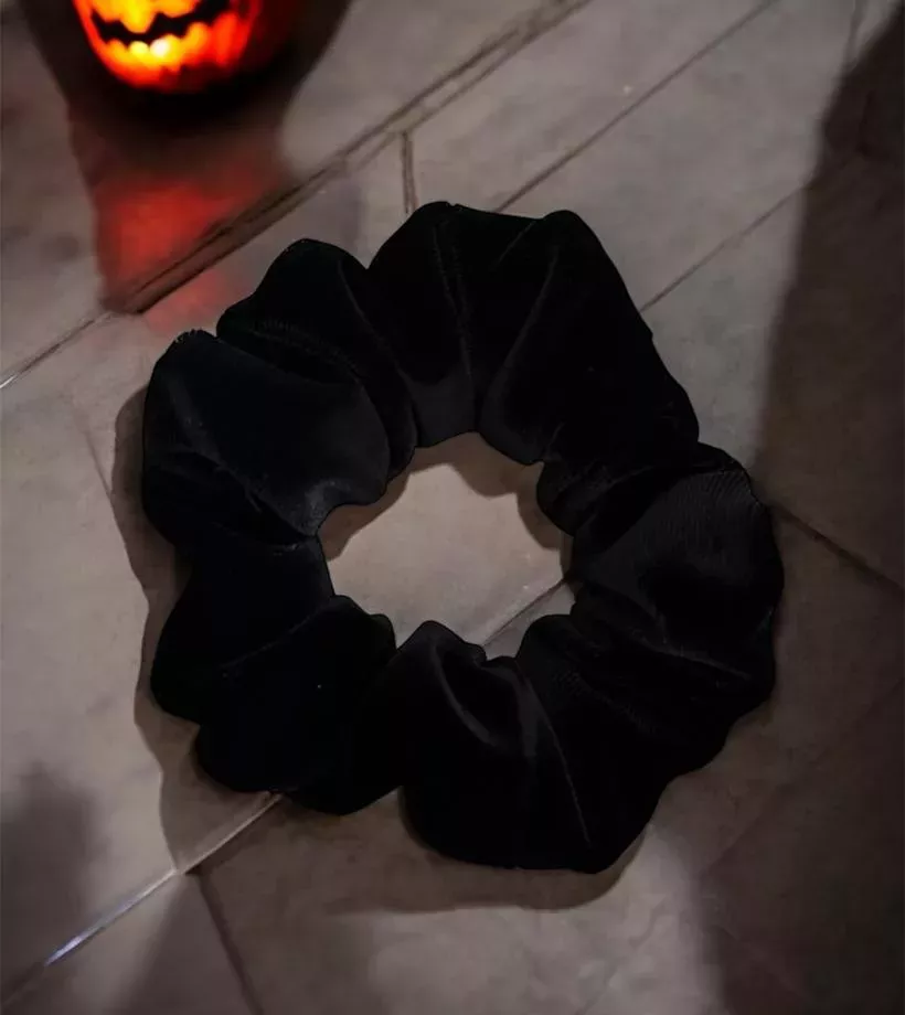 Chouchou velours noir assorti - Halloween