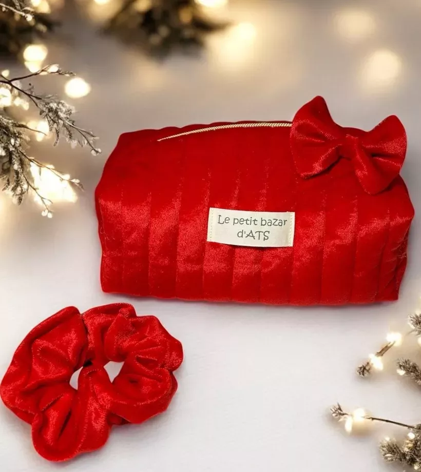 Pack - Trousse beauté Velours de Noël  avec accessoire assorti