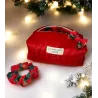 Pack - Trousse beauté velours de noël avec accessoire assorti doublure