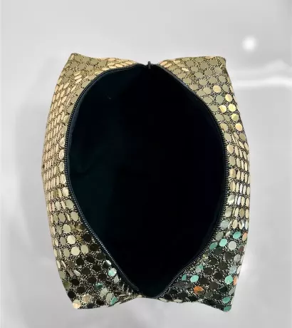 Trousse beauté upcycling golden glow