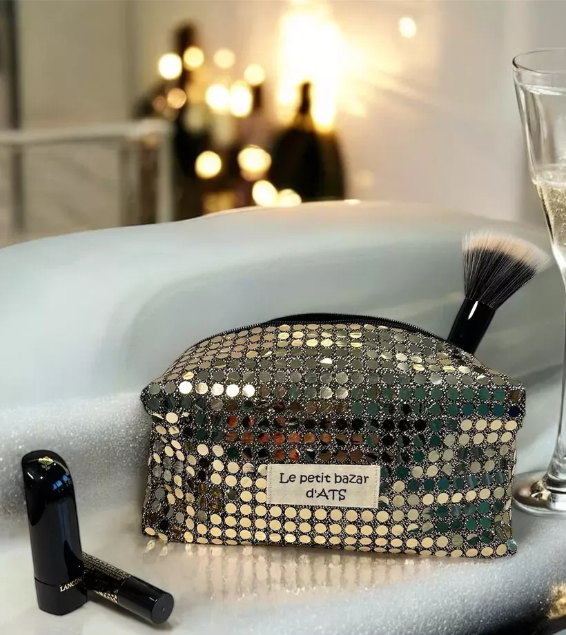 Trousse beauté upcycling golden glow