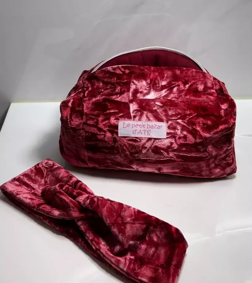 Pack - Trousse beauté Velours d'amour avec headband assorti