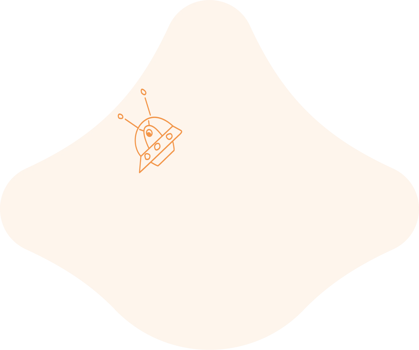 Forme orange avec vaisseau